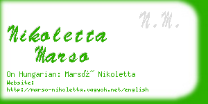 nikoletta marso business card